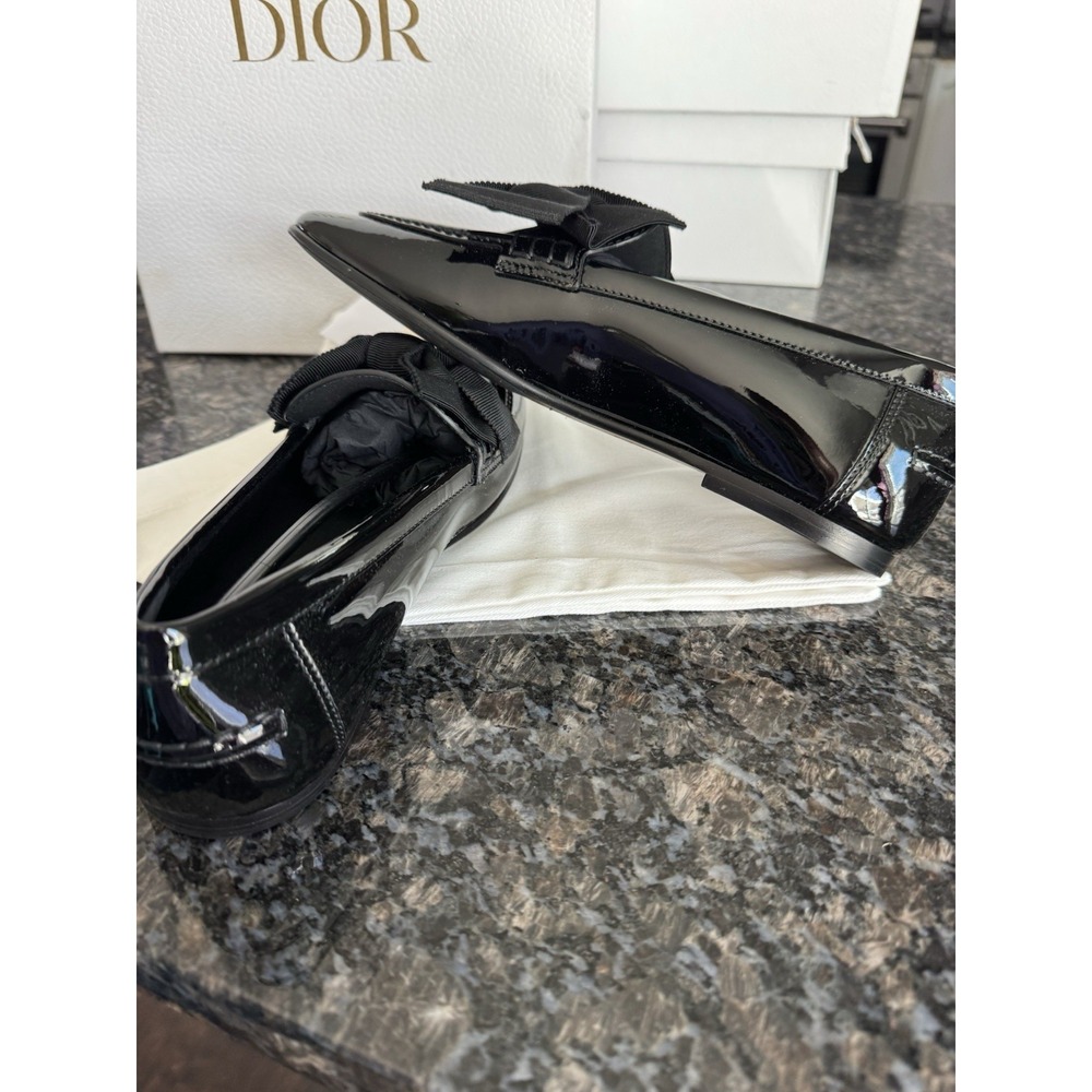 $1300 Authentic Dior Diorissimo Loafer Sz 37.5 US 7.5 Black Leather Dress Shoes‎ - Picture 14 of 16